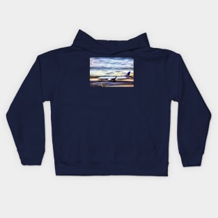 United Airlines And Manhattan Skyline JFK Airport Kids Hoodie